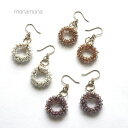 monamona ビーズフープ下がりピアス アクセサリー