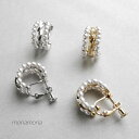 monamona デザインフープ パールイヤリング アクセサリー