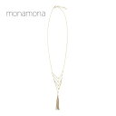 monamona ラインストーン入りチェーンタッセルはしごネックレス アクセサリー