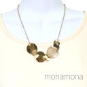 monamona 梨地&メッキマルパーツショートネックレス アクセサリー