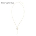 monamona パール玉通し&バーY字ロングネックレス アクセサリー