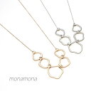 monamona デザインサークル ロングネックレス マットカラー アクセサリー