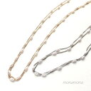 monamona 楕円パール2連チェーンネックレス アクセサリー