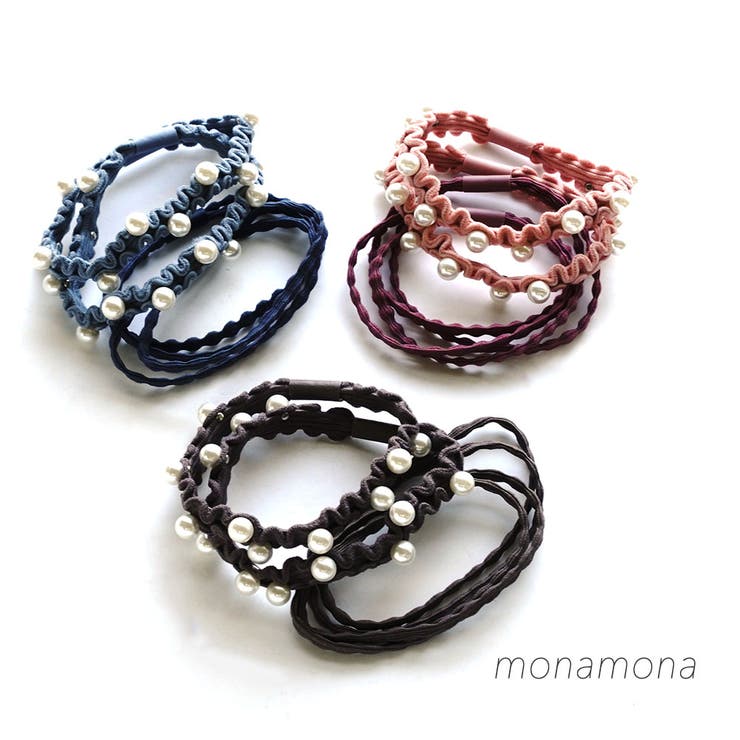monamona 4Pウェーヴセットゴム ヘアアクセサリー