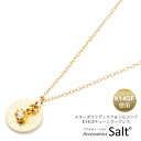 アクセサリーSalt ネックレス レディース ペンダント スターダスト ディスク ジルコニア K14GF チェーン 華奢 アクセサリー