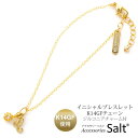 アクセサリーSalt ブレスレット レディース イニシャル & ジルコニア K14GF ゴールド フィルド チェーン ギフト プレゼント アクセサリー
