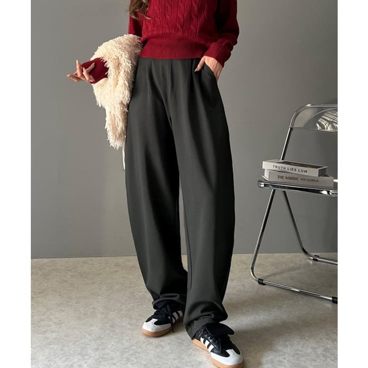 【10%OFFクーポン!12/11(木)1:59まで】Classical Elf 美しいシルエットと至福の履き心地。ウエストゴムポンチカーブパンツ パンツ・ズボ...