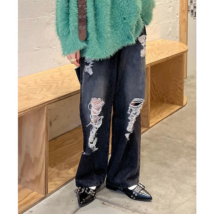 PAL GROUP OUTLET 【w closet】ダメージデニムパンツ パンツ・ズボンのサムネイル