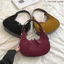 futier land 大人素材で魅了する。スエード三日月ハンドバッグ バッグ・鞄