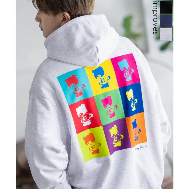 【20％OFFクーポン！1/15(木)限定！】improves パーカー メンズ SIDEWAY STANCE サイドウェイスタンス オリジナルプリント グラフィック スウェット カラフル オーバーサイズ アメカジ カジュアル トップス