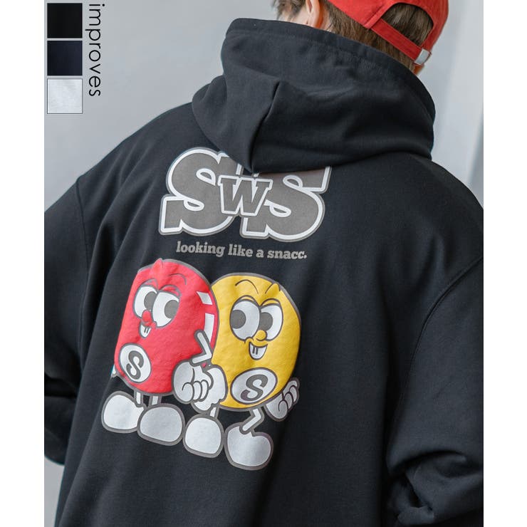 improves パーカー メンズ SIDEWAY STANCE サイドウェイスタンス オリジナルプリント グラフィック スウェット SWS's 発泡プリント オーバーサイズ アメカジ カジュアル トップス