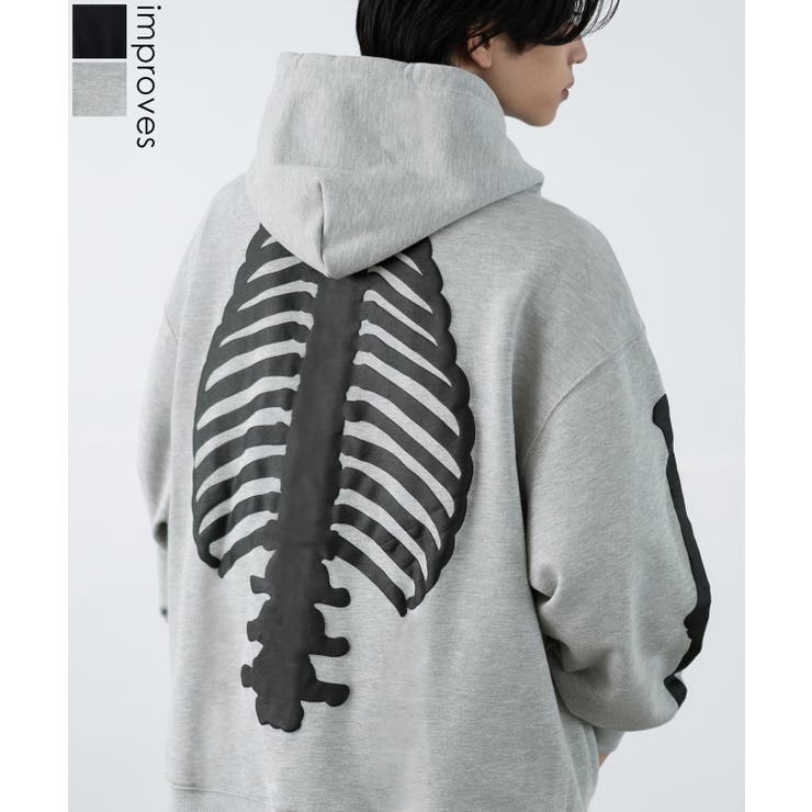 improves パーカー メンズ SIDEWAY STANCE サイドウェイスタンス ボーン 厚盛プリント スウェット ジップアップ パーカー オーバーサイズ スケーター ストリート 韓国 トップス