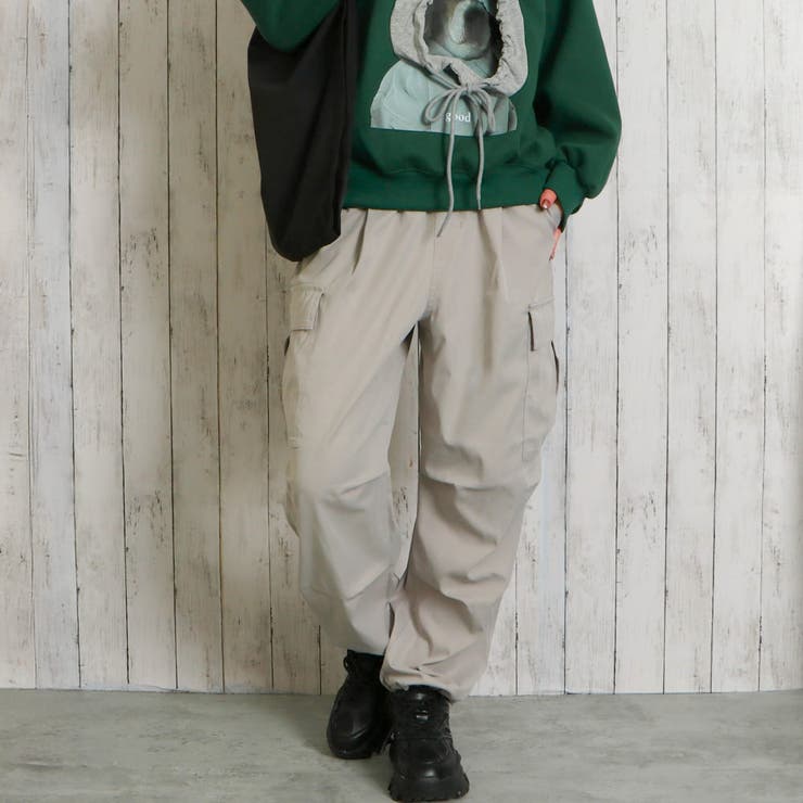 GORGE 《ワイド×ポケット》レディース カーゴパンツ エステルツイル素材 体型カバー カジュアル 春夏秋冬 パンツ・ズボン