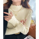 SUNSHINE CLOSET ニットソー 長袖 プチハイネック 韓国風 トップス