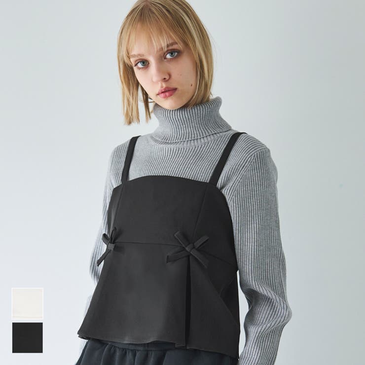 【5％OFFクーポン! 8/27 9:59まで 】coca ダブルクロスリボンキャミソール レディース トップスのサムネイル