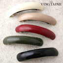【5/16 1:59まで 5%OFFクーポン】VINGTAINE バレッタ ヘアクリップ カラー エナメル オーバル ツヤ オフィス シンプル ヘアアクセサリー...
