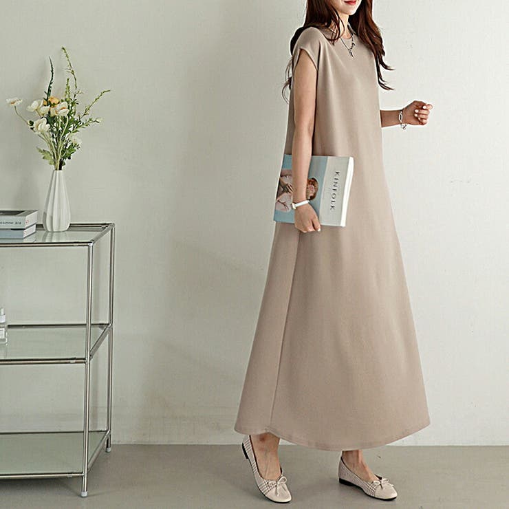 【10％OFFクーポン！7/26(日)1:59まで】COCOMOMO Aラインワンピース フレンチスリーブ シボワンピース ロングワンピース 夏ワンピース ワンピース aライン レディース ロング 涼しい きれいめ カジュアル マキシ 薄手 体型カバー shoplistselect-10004736 SHOPLIST サンプル画像3