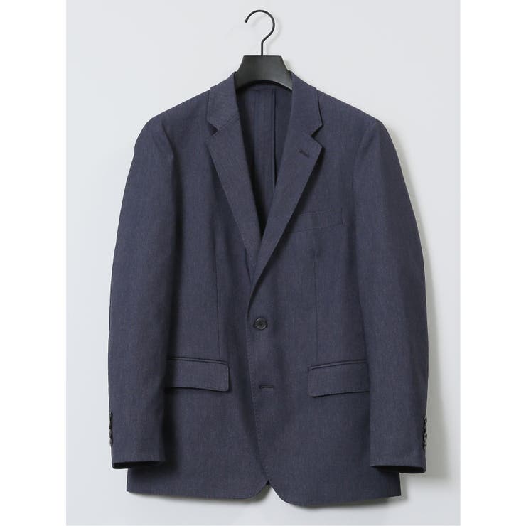 【10%OFFクーポン!11/27(木)1:59まで】TAKA-Q MEN ストレッチ スリムフィット 2ボタンジャケット デニム風紺(セットアップ可能) スー...