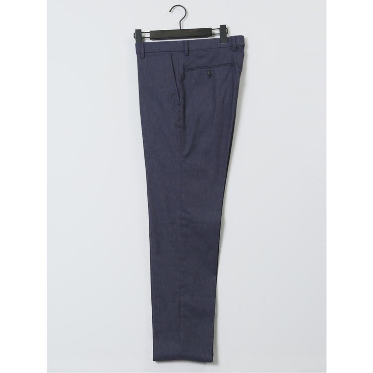 【10%OFFクーポン!11/27(木)1:59まで】TAKA-Q MEN ストレッチ スリムフィット ノータックスラックス デニム風紺(セットアップ可能) ス...