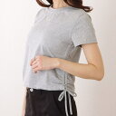 レースレディース サイド ギャザー クルーネック 半袖 Tシャツ 女性 レディース プルオーバー カットソー トップス 春 夏 クロップド ショート 丸首 スリ...