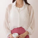 レースレディース バルーン袖 ストライプ シアー オーバー ブラウス 女性 レディース トップス シャツ 春 夏 秋 薄手 シフォン 透け感 日除け 肌見せ ヘルシー フェミニン 重ね着 レイヤード 単色 無地 エレガント ベーシック きれいめ カジュ