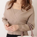 レースレディース フェイクレイヤードコンパクトリブニットプルオーバー 女性 レディース トップス セーター 秋 冬 ウィンター ショート丈 ジャスト丈 スタイルアップ 細見え 脚長効果 単色 重ね着 Vネック 着回し カジュアル きれいめ エレガント