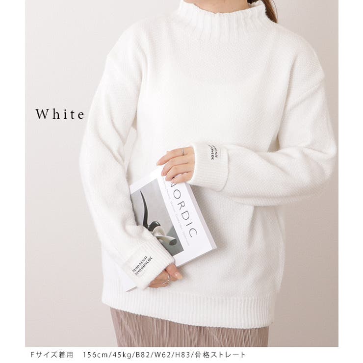 【10％OFFクーポン！9/11(金)1:59まで】レースレディース ネームタグ付きハイネックベーシックニットプルオーバー 女性 レディース トップス セーター 秋 冬 ウィンター 厚手 防寒 ハイネック とっくり 単色 ワンカラー 着回し カジュアル shoplistselect-10222797 SHOPLIST サンプル画像3
