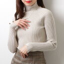 レースレディース ソリッドカラー タートルネック リブ ニット プルオーバー 女性 レディース トップス セーター 秋 冬 単色 無地 シンプル スマート ミニ...