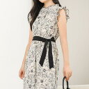 【5%OFFクーポン 9/11 1:59まで】レースレディース フリルカラー ノースリーブ 花柄 ギャザー ワンピース 女性 レディース スカート オールインワン 春 夏 フラワー アート ボタニカル ブーケ ロング マキシ フレア Aライン 体型カバー