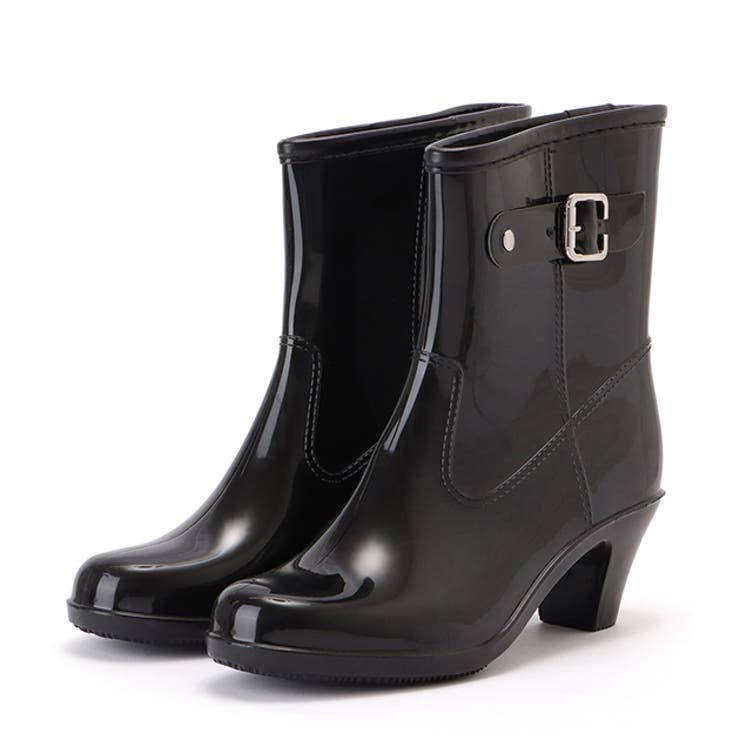 レースレディース バイカラーベルト付きショートレインブーツ 女性 レディース 雨靴 雨具 長靴 ヒール 梅雨 台風 雨晴兼用 雪 初 夏 秋 冬 デイリー エナメル ツヤ感 上品 ラバー カジュアル ガ