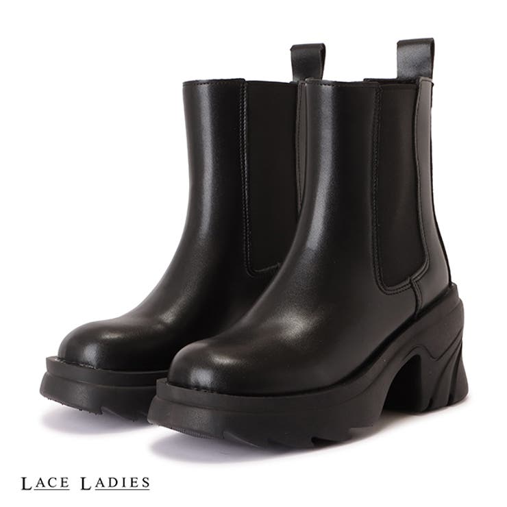 【10％OFFクーポン！11/27(木)1:59まで】レースレディース サイドゴア 厚底 ショートブーツ PUレザー ラウンドトゥ タンクソール ボリュームソール レディース 春 秋 冬 美脚 脚長 カジュアル ストリート きれいめ フェミニン ガーリー