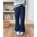 【マラソン期間中 5%OFFクーポン】aimoha kids 【aimoha-KIDS-】フレアデニムパンツ パンツ・ズボン
