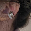 LUPIS ≪1個入/片耳用≫メタル×パヴェ2連イヤーカフ アクセサリー