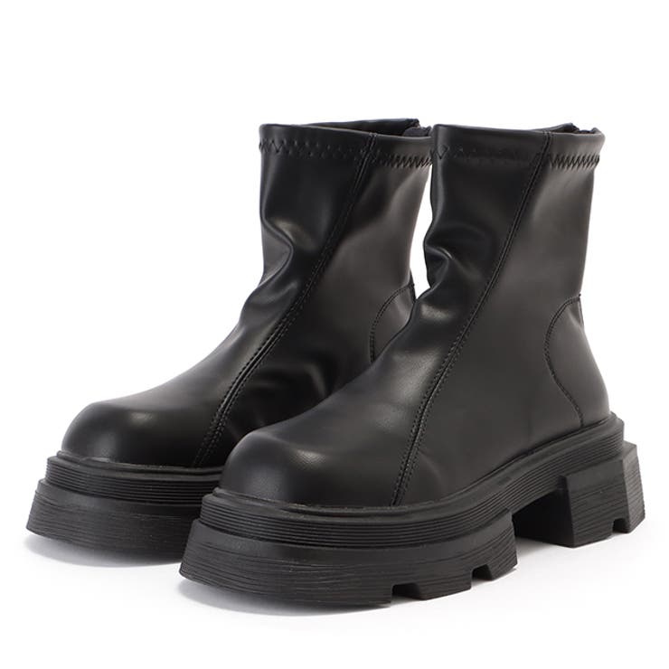 Thick Sole - 【10％OFFクーポン！5/27(水)1:59まで】レースレディース レザー調角ソールボリュームショートブーツ 女性 レディース 靴 シューズ ミニマル シルエット 厚底 ボリューム くるぶし マニッシュ ラウンドトゥ おでこ靴 フェイクレザー 合皮 ベ
