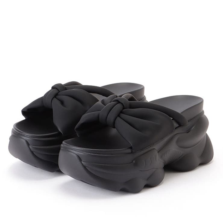 レースレディース リボン バンド 厚底 ボリューム サンダル 女性 レディース 靴 シューズ 春 夏 スリッパ ふっくら クッション 単色 無地 カジュアル スタイルアップ 脚長効果 凹凸 ダッドシューズ ボリューム スポーティ シューズ・靴