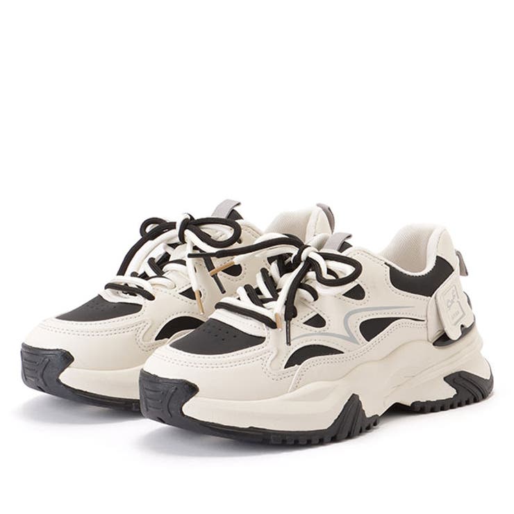 【10％OFFクーポン！2/23(月)1:59まで】レースレディース 配色 レースアップ 厚底 ダッド スニーカー 女性 レディース 靴 シューズ 春 夏 秋 冬 ボリューム カジュアル ベーシック 運動靴 存在感 メッシュ 通気性 ソールアップ アクセ