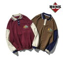HOOK HOOK アメリカンテイストポロシャツ カップル ペアルック 長袖ポロシャツ お揃い 服 春服 ビッグシルエット メンズ レディース オーバーサイズ ...