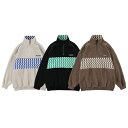 【5%OFFクーポン 9/11 1:59まで】HOOK HOOK- 2WAY襟 切り替えハーフジップトレーナー 韓国ファッション ストリート系 オラオラ系 オーバーサイズ ビッグシルエット ストリート系 大きいサイズ 夏 半袖 メンズ 春夏 お兄系 ワイ