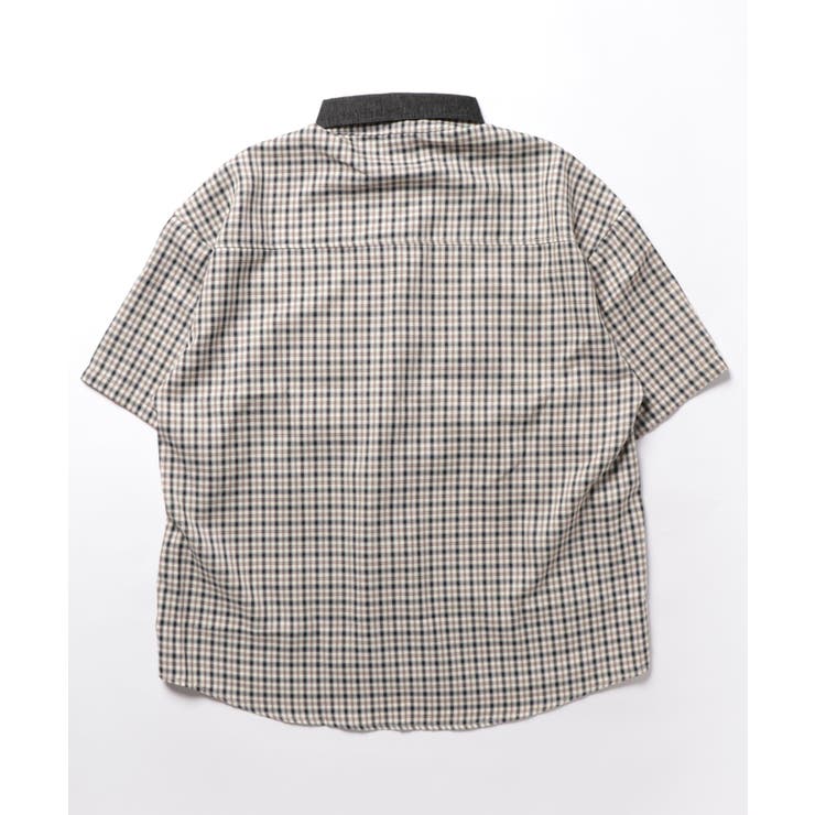 【10％OFFクーポン！5/27(水)1:59まで】HOOK レトロ調刺繍入りチェック柄半袖シャツ メンズ 半袖 トップス 綿100％ 綿 おしゃれ 半袖シャツ 刺繍 オーバーサイズ ビッグシャツ 韓国ライク ユニセックス メンズ レディース 総柄 ボタ 3