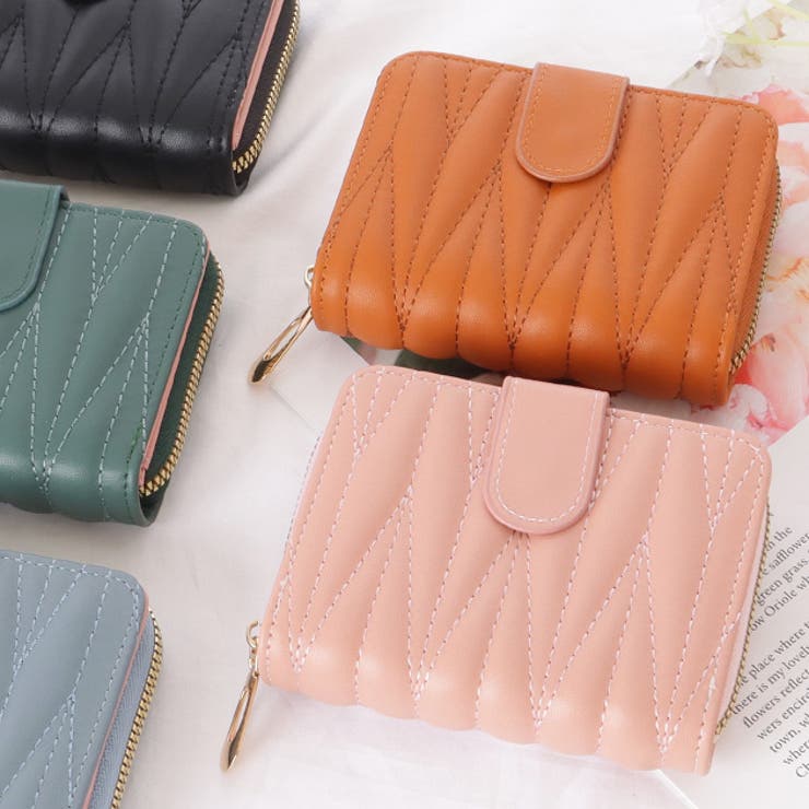 レースレディース レザー調 矢絣 キルティング 二つ折り 財布 女性 レディース ウォレット コインケー..