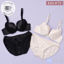 palissee 【EFカップ】サテンケミカルローズ3/4モールドカップブラ&ショーツ インナー・下着