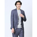 【10%OFFクーポン!11/27(木)1:59まで】TAKA-Q MEN TechDenim スリムフィット 2ボタンジャケット 紺(セットアップ可能) スー...