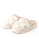 【5/16 1:59まで 5%OFFクーポン】レースレディース チェック コンビ ファー ラバーソール スリッパ 女性 レディース ルームシューズ 秋 冬 ウィ...