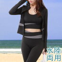 【5/16 1:59まで 5%OFFクーポン】レースレディース 【3点セット】バイカラー ストレッチ フィットネス ラッシュガード 女性 レディース 水着 ハー...