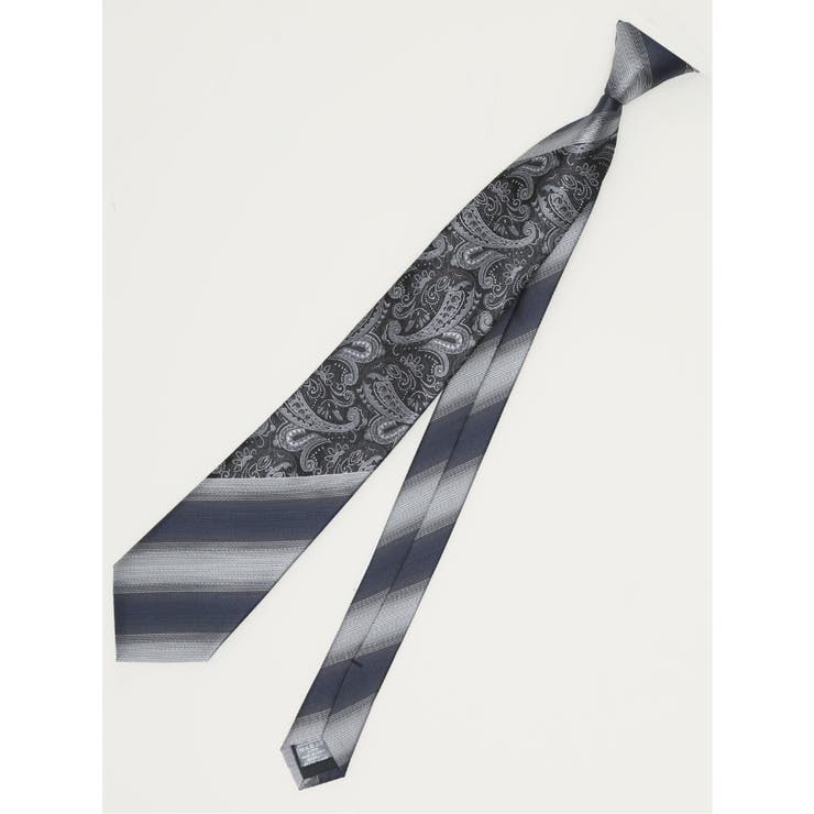 【10％OFFクーポン！12/11(木)1:59まで】TAKA-Q MEN シルク混 パネル柄 レギュラータイ 7.5cm幅 スーツ