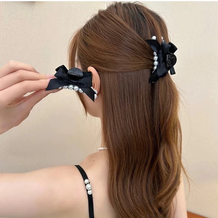 楽天SHOPLISTG&L Style パールリボンミニヘアクリップ　10417 ヘアアクセサリー