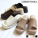 LibertyDoll 7cmヒール ワンピース 靴 オフィスカジュアル レディース 春 夏 スクエアトゥ パルキー 厚底 サンダル ☆4129 シューズ・靴