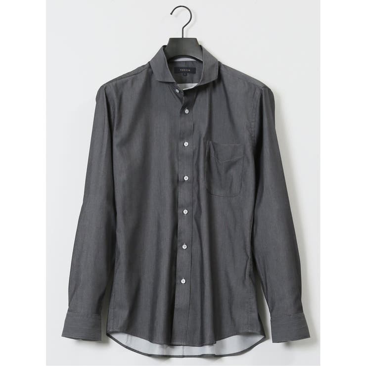 TAKA-Q MEN ストレッチ ソラーロ カッタウェイ長袖シャツ トップス