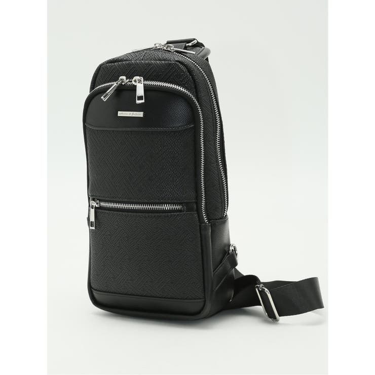 【10％OFFクーポン！1/29(木)1:59まで】TAKA-Q MEN 編地型押し ボディバッグ バッグ・鞄