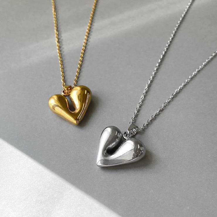 FACION ドロップハートステンレスネックレス ペンダント サージカルステンレス 金属アレルギー対応 レディース シルバー ゴールド アクセサリー